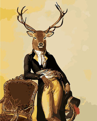

Diy Animals Oil Painting Paint by Numbers Kit on Canvas for Adults Beginners - Gentleman Deer