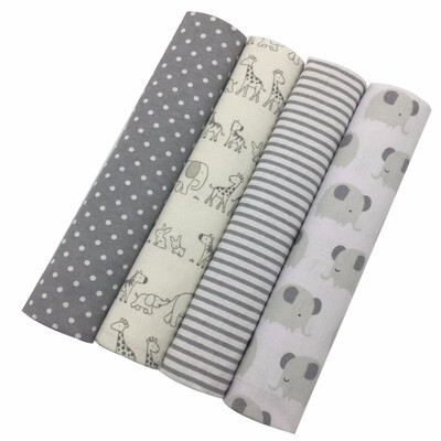

100 Cotton Baby Blanket 4pcslot Flannel Baby Quilt Receiving Newborn Colorful Cobertor Baby Bedsheet Supersoft Blanket 102x76cm
