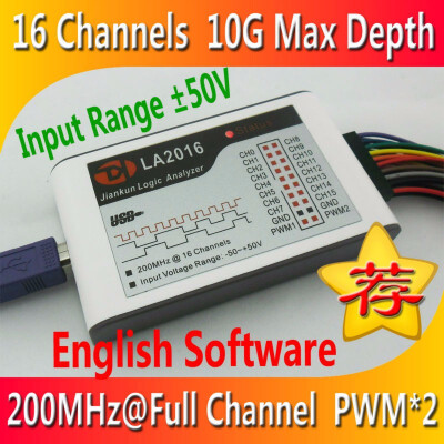 

LA2016 USB Logic Analyzer 200M MAX Sample Rate 16 Channels 10B Samples MCU ARM FPGA Debug Tool English software