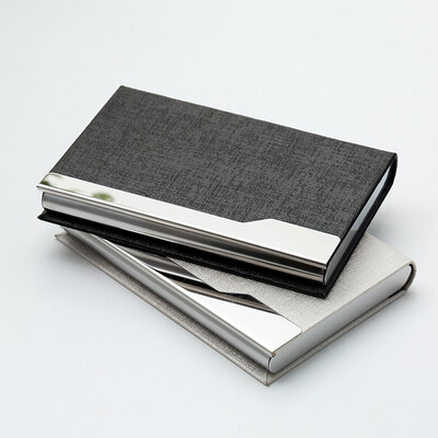 

Jinlongxing Glosen business portable business card holder PU fashion portable business card box men&women card package 9308 white