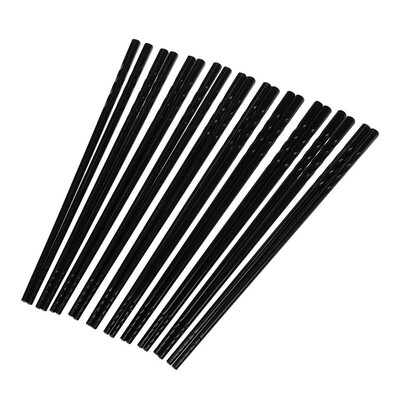 

UpperX 10 Pairs Kitchen Dishware Nonslip Plastic Chopsticks Black