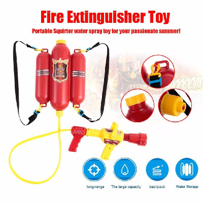 

Fireman Toys Backpack Water Spraying Toy Blaster Extinguisher with Nozzle And Tank Set Children Outdoor Water Beach Toy for Kids G