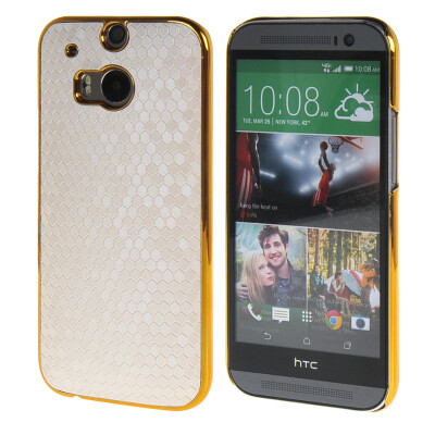 

MOONCASE Flash Flake Skin золото Chrome Hard Back чехол для Cover HTC One M8 белый