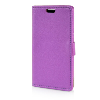 

MOONCASE Litch Skin Leather Side Flip Wallet Card Slot Pouch Stand Shell Back Case Cover for LG  Bello D331 Purple