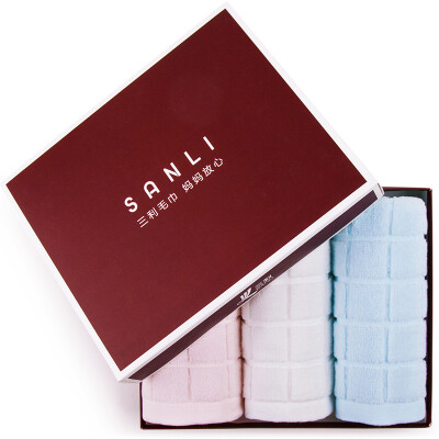 

Jingdong supermarket] Sanli pure cotton cut cashmere Yage tune towel wash face towel 33 × 72cm gift box 3