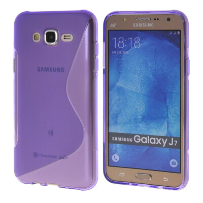 

MOONCASE Galsxy J7 Case  - Line Flexible Durable Silicone Gel TPU Skin Slim Case Cover for Samsung Galsxy J7 Purple