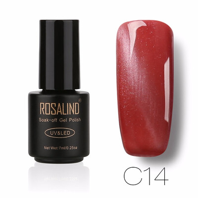 

ROSALIND Gel 1S 7ML Black Bottle 3D Cat Eyes Magnet Nail Gel Polish Effect C01-30 UV LED With Powder Glitter Nail Art