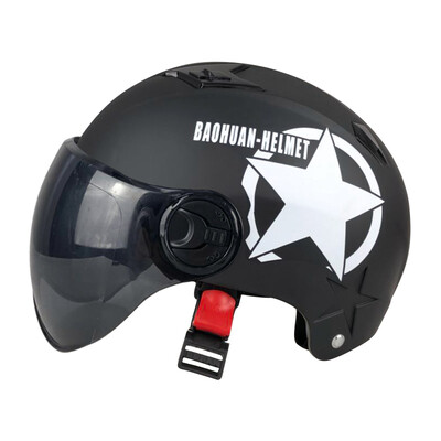 

Daide electric car helmet mens universal four seasons electric bicycle helmet female half helmet light motorcycle helmet battery car helmet code mute black five stars