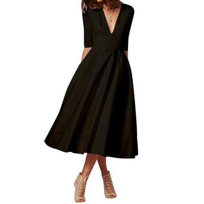 

Sexy White Dress Women Half Sleeve V-Neck Evening Party Robe 2018 Summer Dress Plus Size 3XL Elegant Red Black Vestido