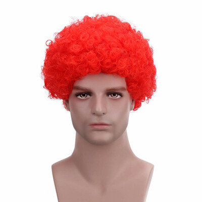

10" Explosive Head Clown Synthetic Wig Pink Purple Red Orange 6 Colors Fake Hair Club Party Wigs For Fans Performance Props Wigs
