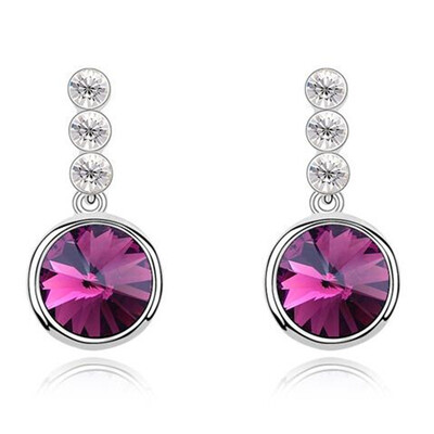 

Design Elegant Round Crystal from Austrian Drop Earrings For Women Party Dangle Earrings Vintage Fashion Jewelry 10497
