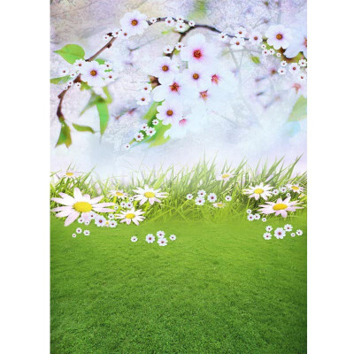 

White Apricot Flower Photo Backdrop 57FT Vinyl Fabric Cloth Digital Printing Photo Background s-592