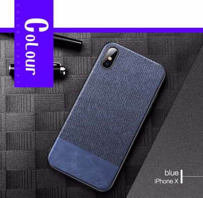 

For iPhone X 8 7 6 Plus Case Cover Fabric&Silicone Edge Shockproof Business Case for iPhone X 8 7 6 Plus