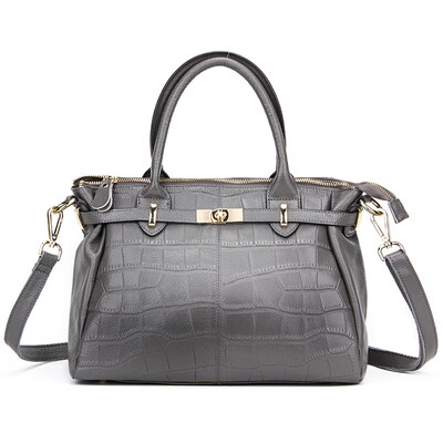 

2016 High quality women genuine leather handbag stone pattern ladies shoulder bag fashion tote bag