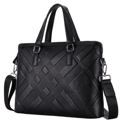 

Famous Brand New Design Mens Genuine Leather Briefcase Satchel Bags For Men Business Fashion Soft Cowhide Shoulder Laptop Bag