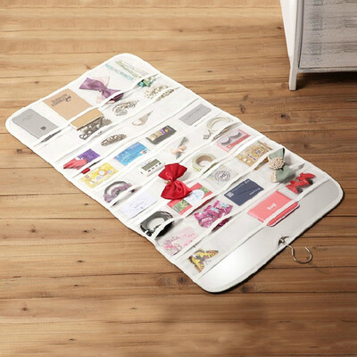 

YINUO Hot Sale 80 Pockets Door Wall Hanging Jewelry Storage Bag Double Planing Cosmetic Sundries Non-wowen Fabrics Organizer Bag
