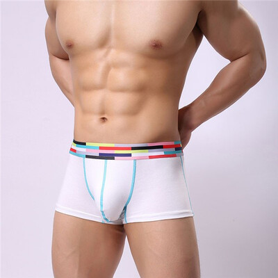 

Fashion Men&39s Breathable Boxer Sexy Pure Color Cotton Underwear