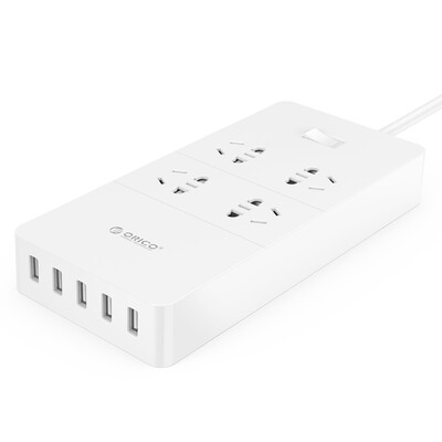 

ORICO OJD-4A5U Smart USB Sockets Plug Plates Pins Pins Terminal Blocks Lightning Protection Surge Resistance 15 m Line Length Total Control Switch White