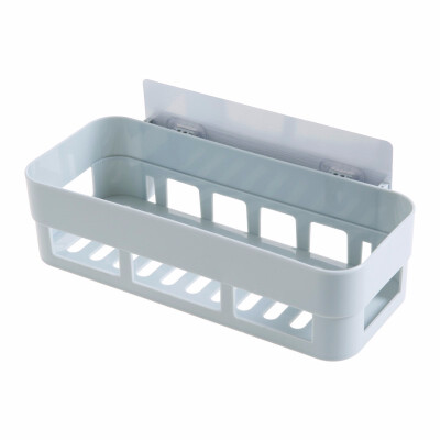 

1PCS Kitchen Bathroom Shelf Wall Rack With 2 Suckers Plastic Shower Caddy Organizer Holder Tray With Suction Cups Lotion Storage