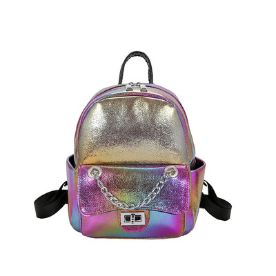 

Mini Double Shoulder Bags for Women 2018 New Korean PU Crack Girls Package Fashion Out Door Travel Backpack Bolsa Feminina