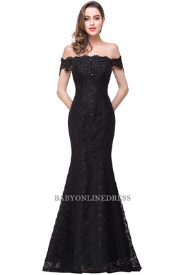 

Elegant Crystal Beaded Lace Mermaid Long Evening Dresses 2018 Prom Party Dress