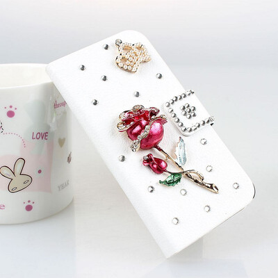 

NewLuxury Holder Wallet Leather Flip Case Cover Protective Skin For iPhone 5 5S 4 4S ROSE CROWN