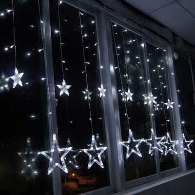 

12 LEDs Star Shape String Light Holiday Party Wedding Decoration Lamp Waterproof IP44 the light can be on in the rainy