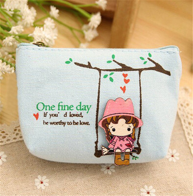 

coin purse cloth art packaging bag canvas mini cartoon girl wallet purse