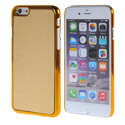 

MOONCASE Litchi Skin Gold Chrome Hard Back Case Cover for Apple iPhone 6 (4.7") Gold
