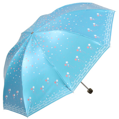 

Jingdong supermarket] heaven umbrella to strengthen the strengthening of five-star sparkling black polyester color silk screen five-pointed three-fold sunny umbrella umbrella light purple 33252E