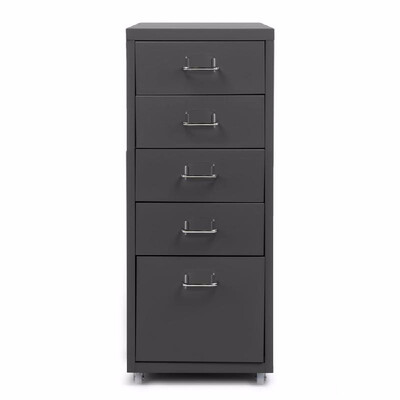 

IKayaa Metal Drawer Filing Cabinet Detachable Mobile Steel File Cabinets W 5 Drawers 4 Casters