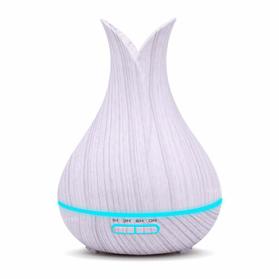 

400ml electric Aroma Essential Oil Diffuser Ultrasonic Air Humidifier With White Wood Grain Cool Mist maker For Office Home