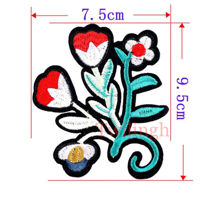 

1 Pcs Top Patches Red Rose Flowers Patch 3D Sticker Embroidery Motif Sequined Applique Badge Children Women DIY Clothing Patch