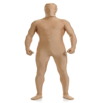 

Gesikai Unisex Zentai Suits Mens Beige Full Bodysuit Spandex Lycra Zentai Bodysuit Cosplay Costumes Tights Party Supply