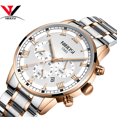 

NIBOSI 2018 New Men Watches Stainless Steel High Quality Watched Brand Fashion Analog Sport Quartz Wrist Watch Erkek Kol Saati
