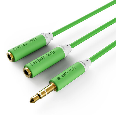 

Wins shengwei AC-3003D 35mm stereo two points audio line couple line 30CM AUX one two audio adapter 1 minute 2 headphone extension cable