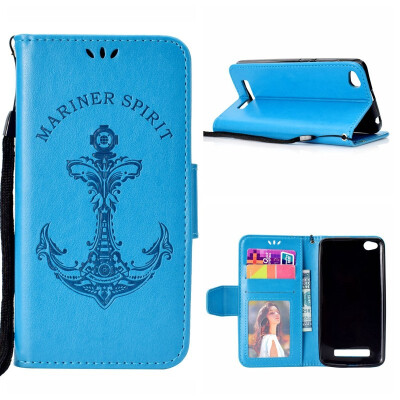 

MOONCASE millet red rice 4A embossed mermaid anchor holster - blue