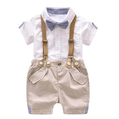 

Toddler Boys Clothing Set Summer Baby Suit Shorts Shirt 1 2 3 4 Year Children Kid Clothes Suits Formal Wedding Party Costume