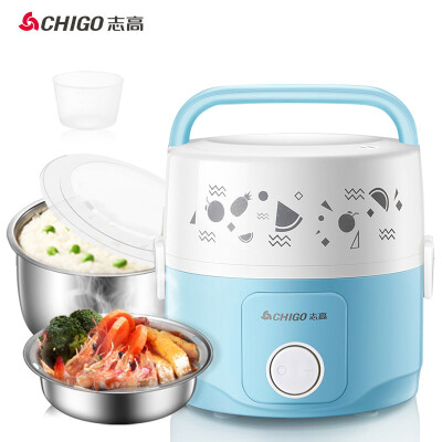 

CHIGO electric lunch box 304 stainless steel liner double electric steam box heating insulation steamed rice sealed fresh lunch box ZG-JP04