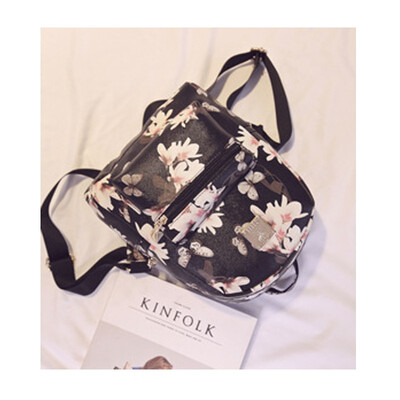 

2018 New Butterfly Flower PU Backpack Student Double Shoulder Schoolbag Girl Student Rucksack Leisure Woman Bag Travel Mochila
