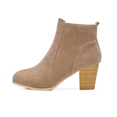 

Women Ankle Boots Square High Heel Boots for Woman Fashion Zip Black Autumn Winter Women Boots Shoes 231