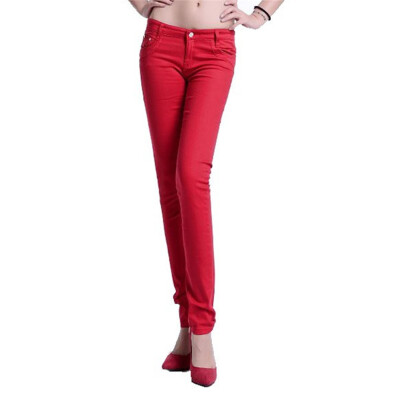 

Fashion Women Candy Colors Skinny Pencil Jeans Spring Ladies Sexy Fit Pants Plus Size Casual Trousers