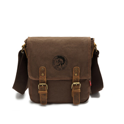 

New brand Mens shoulder bag canvas messenger bag man bag retro small crossbody bag with zipper hasp