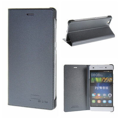 

MOONCASE Huawei Ascend P8 Lite ЧЕХОЛ ДЛЯ Premium PU Leather Pouch Flip Grey