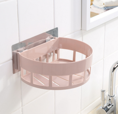 

No trace bathroom rack Non perforated semicircle storage basket for hanging toilets