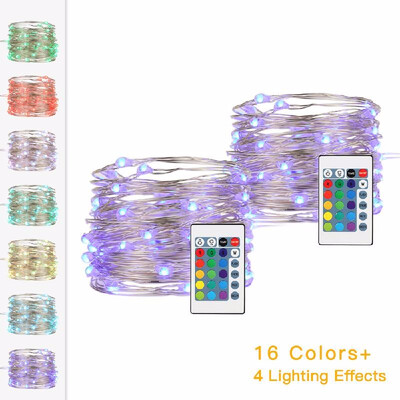 

Tomshine RGB String Light with Remote Control Flexible Wire 5M 164FT 50 LEDs Battery Powered Operated IP44 Water Resistance for