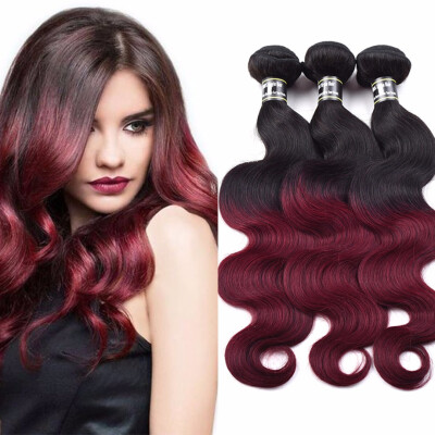 

Amazing Star Body Wave Brazilian Virgin Hair 3 Bundles Ombre Hair Body Wave Human Hair Extensions Can Be Dyed&Bleached 1B99j