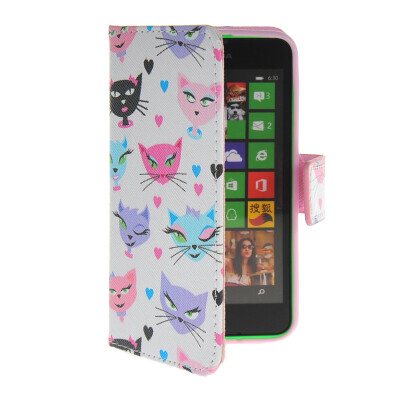 

MOONCASE Pattern Style Leather Side Flip Wallet Card Slot Pouch Stand Shell Back Case Cover For Nokia Lumia 630