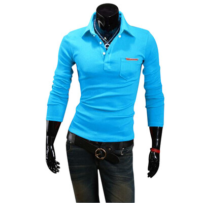 

Zogaa New Mens Polo Shirt Lapel Pocket Leather Standard Design