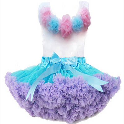 

Buebos Ninos 2013 Girls Princess Dress Pure Color Flower Top + skirt Set Baby Dress pettiskirt Tutu Set 6 Colors Party Dancing dress